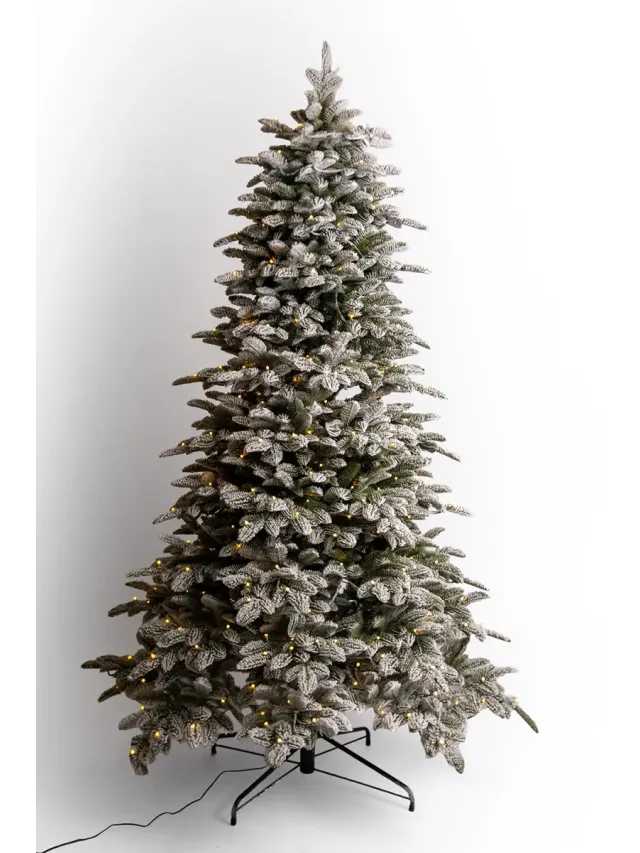 Brad artificial Euforia Light Snow 230 cm QC474, 1150 Ramuri 2D + 3D PE, Circumferinta Bazei 289 cm